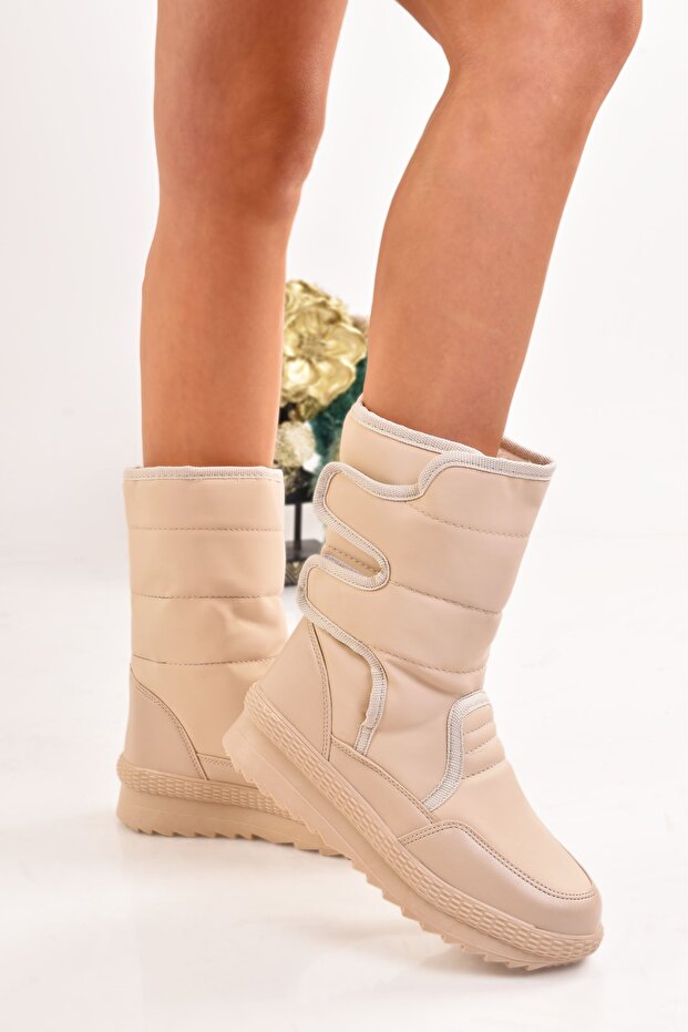 Unisex Snow Boots Thermal Fur Inside Velcro Non-Slip Sole Boots