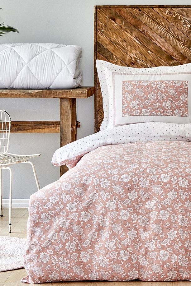 Celerina Pembe %100 Pamuk Tek Kişilik Fitted Nevresim Takımı - 2