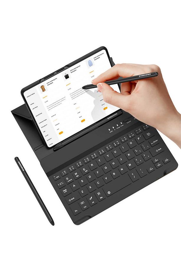 Galaxy Z Fold 3 Kablosuz Bluetooth Klavye Flip Seyahat Taşıma Çantası Kapaklı Keyboard - 5