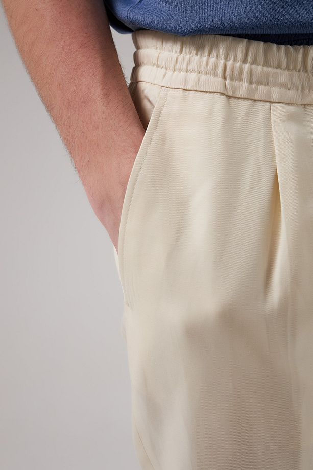 Relaxed Fit Ekru Jogger Pantolon - 4