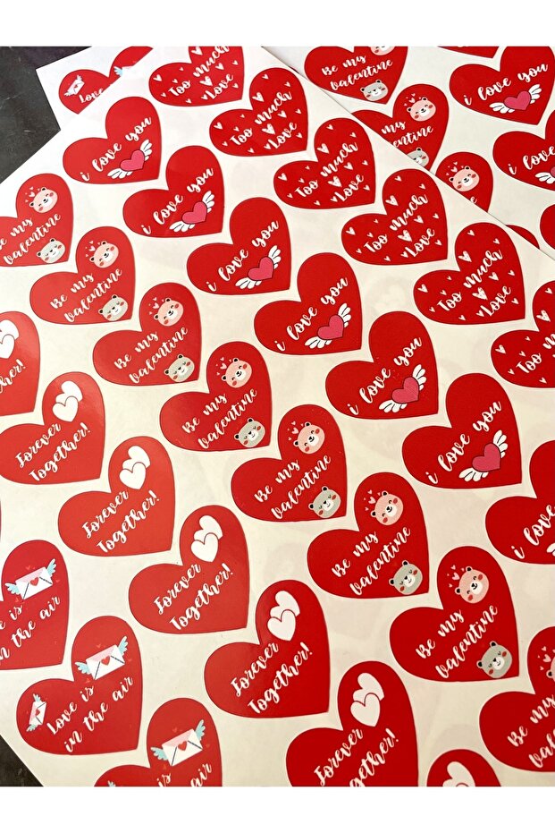 Valentine's Day Series 45 Pieces 4 Cm Heart Sticker Adhesive Label