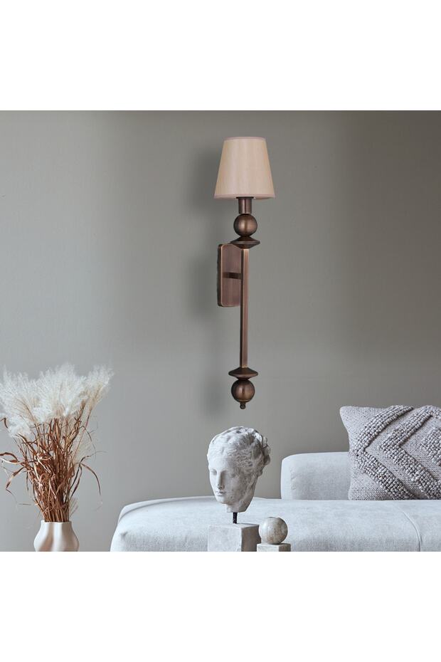 Firenze Modern Eskitme Aplik Kumaş Başlık Şık Duvar Apliği - 5