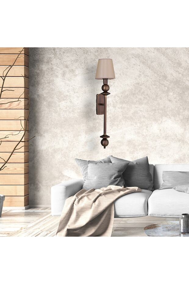 Firenze Modern Eskitme Aplik Kumaş Başlık Şık Duvar Apliği - 7