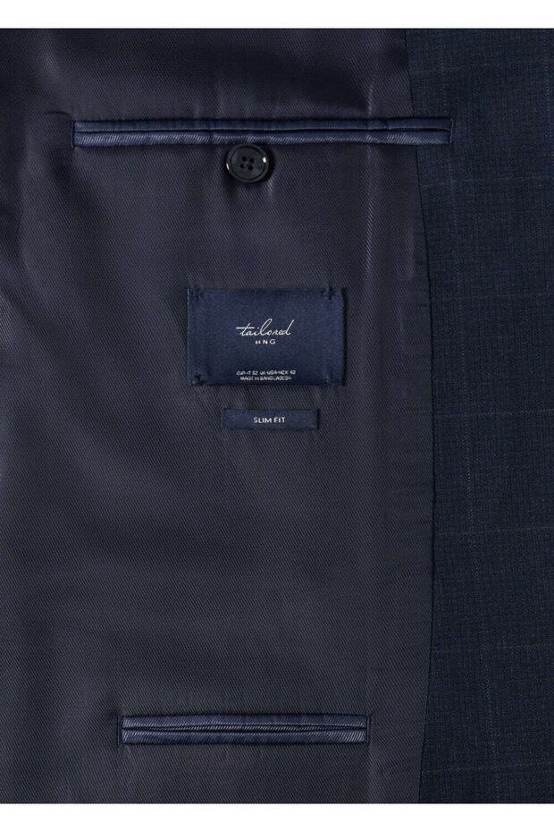 Slim Fit Checkered Blazer Jacket - 6