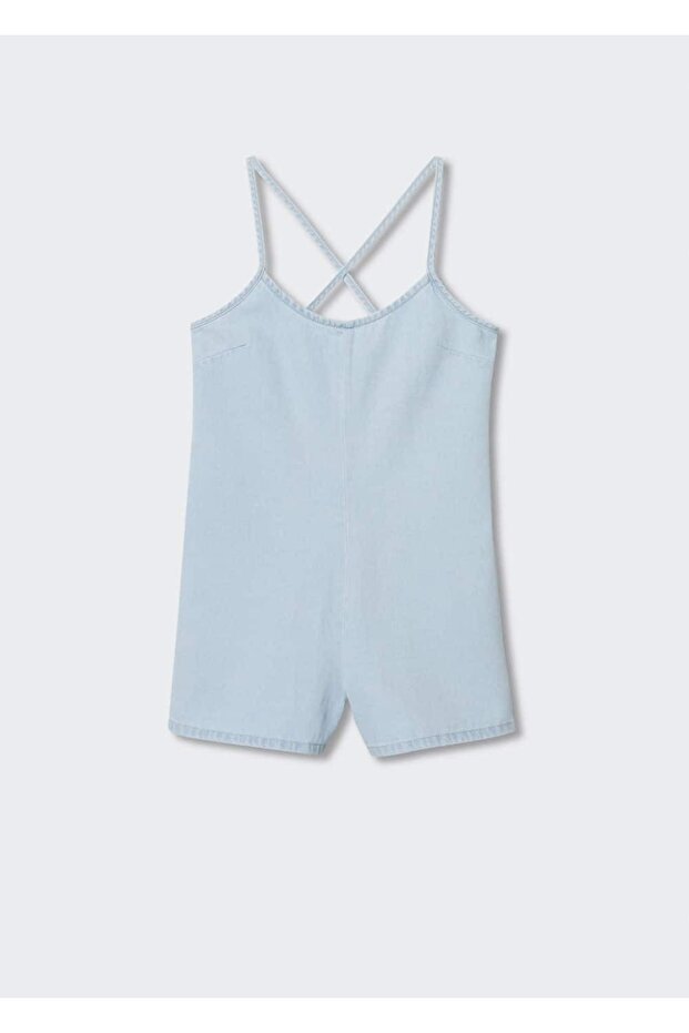 Pamuklu Denim Tulum - 3