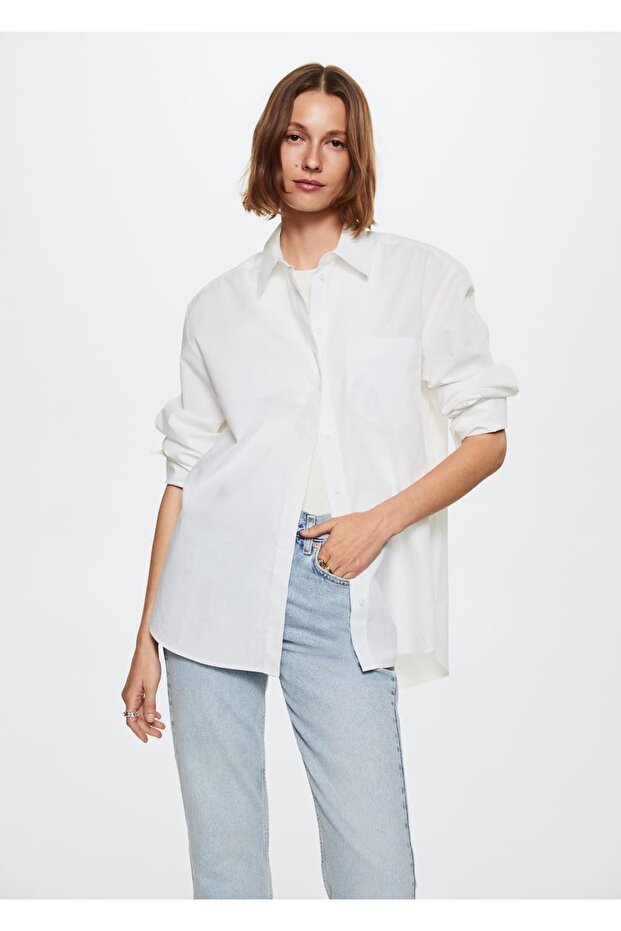 Oversize Pamuklu Gömlek - 1