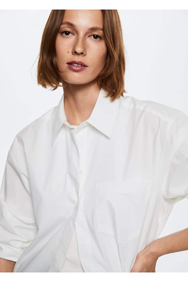 Oversize Pamuklu Gömlek - 5