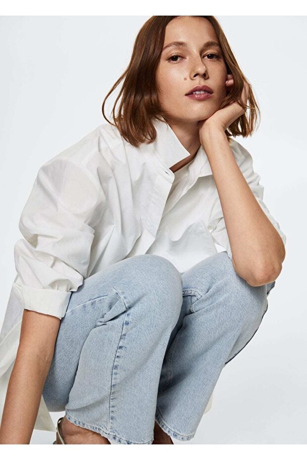 Oversize Pamuklu Gömlek - 7