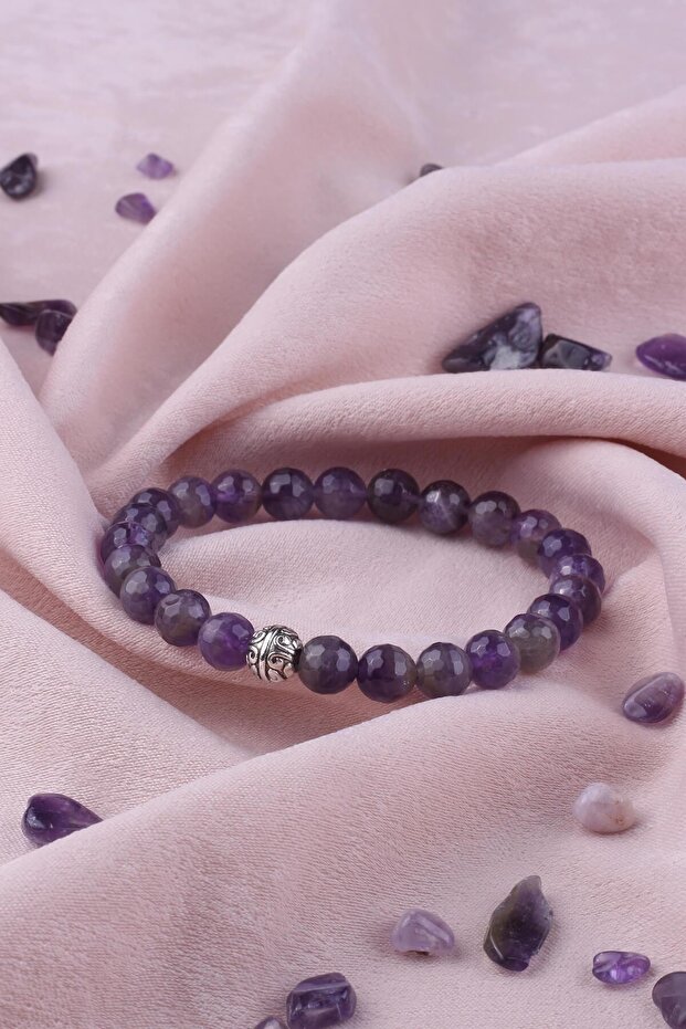 Facet Cut Amethyst Stone Bracelet -300013