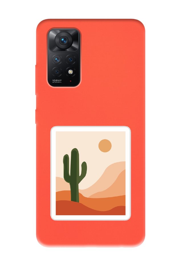 Xiaomi Redmi Note 11 Orange Launch Phone Case with Desert Cactus Design