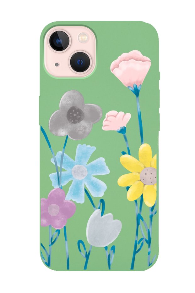 iPhone 14 Plus Green Launch Phone Case with Color Brush Design