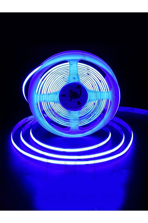 5 Metre Şerit Led Mavi Neon Gibi Yanan Yapışkanlı Şerit Led Cob Şerit Led 12 Volt Şerit Led - 1