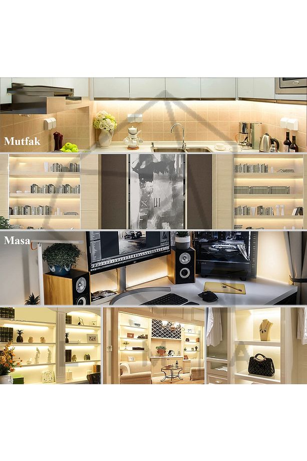 5 Metre Şerit Led Mavi Neon Gibi Yanan Yapışkanlı Şerit Led Cob Şerit Led 12 Volt Şerit Led - 9