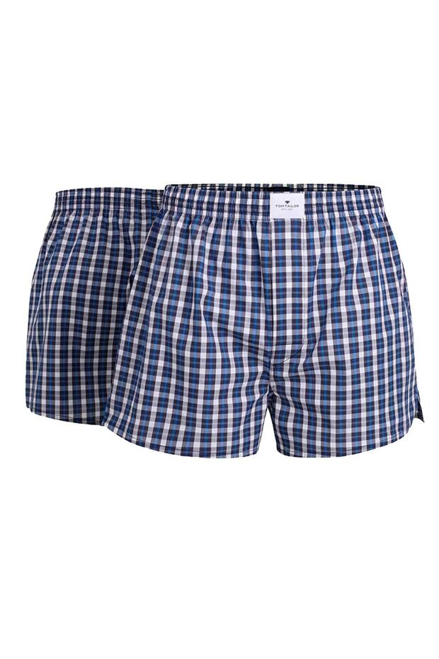 Men's woven boxer shorts, 2-pack - Pure Cotton, Westside C, checked - 1