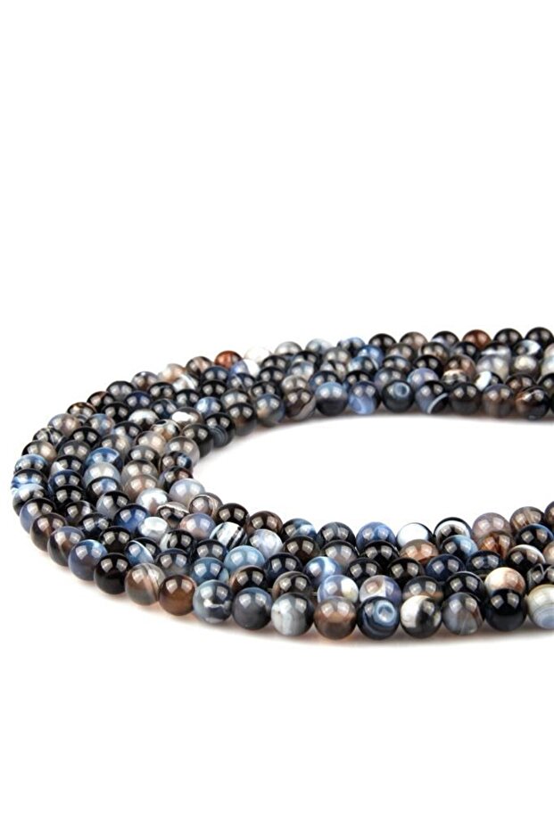 Lace Agate Natural Stone String 8 mm Sphere Cut