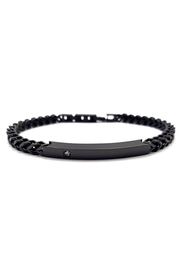 Taşlı Künye Çelik Bileklik - 1