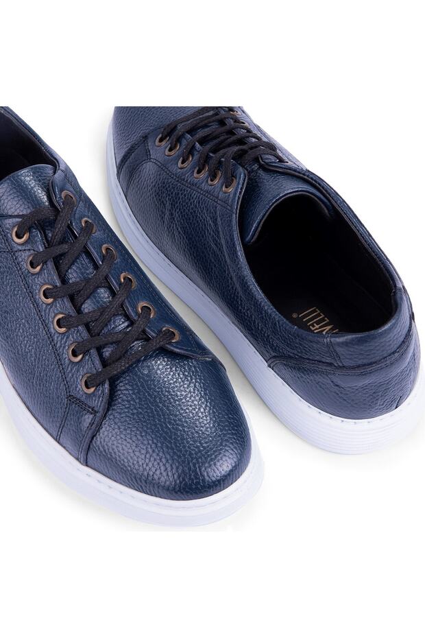 Verano valódi bőr férfi alkalmi cipők nyári sportcipők, könnyű cipők sötétkék - 3