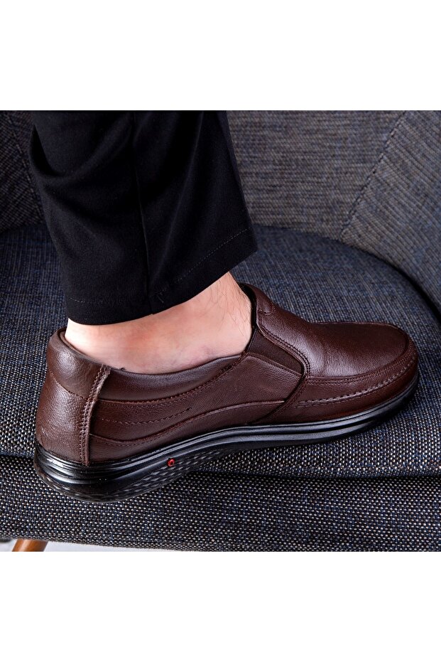 Kényelmes valódi bőr kényelmes ortopéd férfi alkalmi cipők, apák cipők, ortopéd cipők - 5