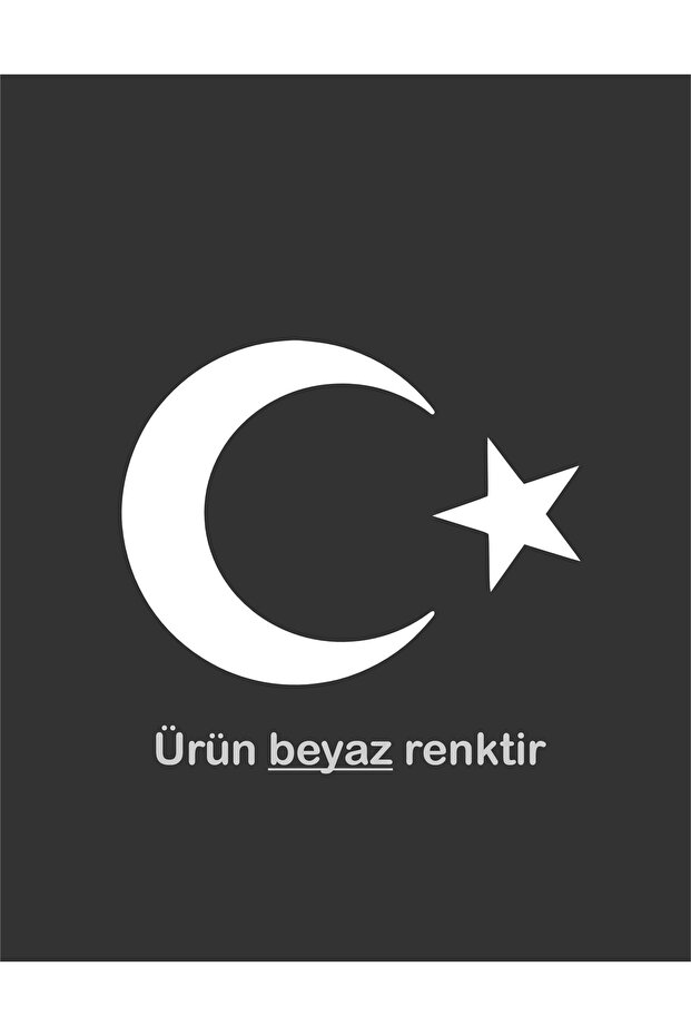Turkish Flag Sticker Moon Star White Color Car Auto Sticker 30 Cm X 22 Cm
