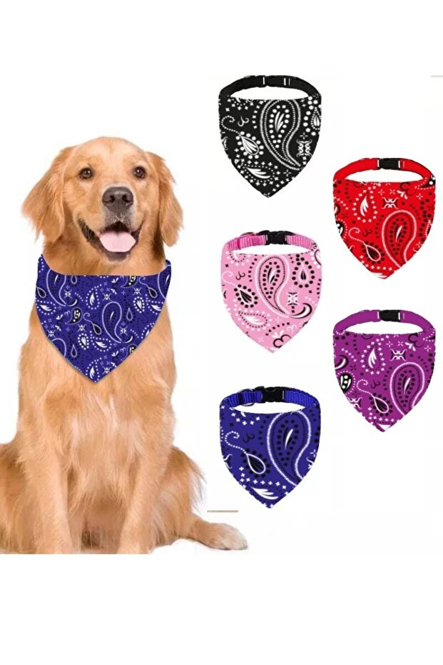 Pet Dog Collar Collar Bib Scarf No 420 Blue Large Size