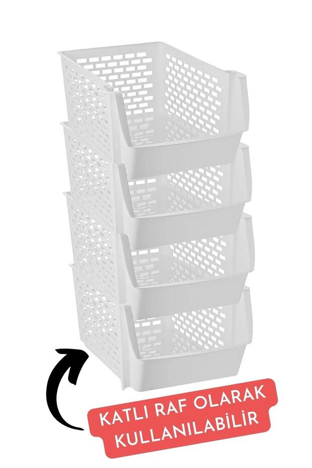 6 Pieces Multi-Purpose Folded Organizer for Inside the Cabinet, Under the Sink and Inside the Refrigerator White - 3