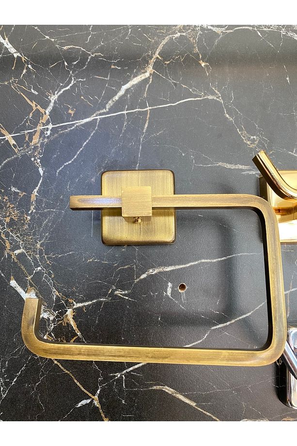 Antik Gold Tuvalet Kağıtlığı Mat Gold Kağıtlık Antik Eskitme Aksesuar Tuvalet Kağıtlık - 1