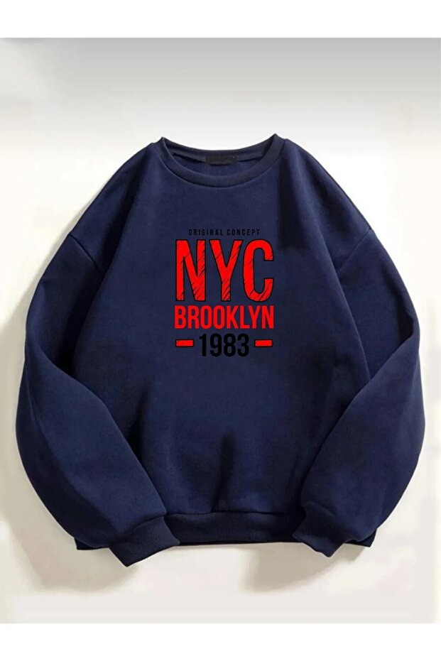 سويت شيرت كبير الحجم مطبوع للجنسين من Nyc