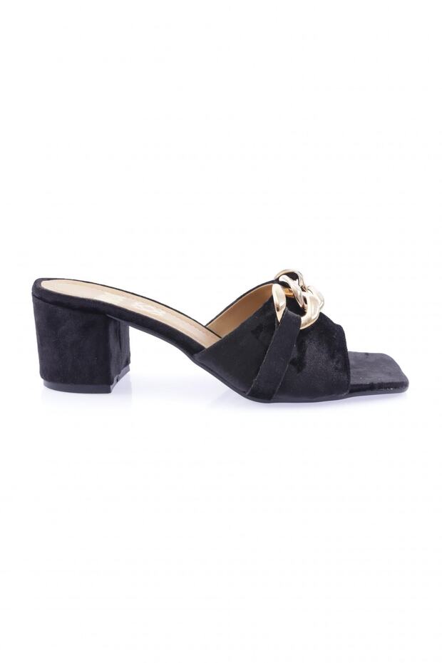 Women's Twist Buckle Slippers - Black Velvet 758132715