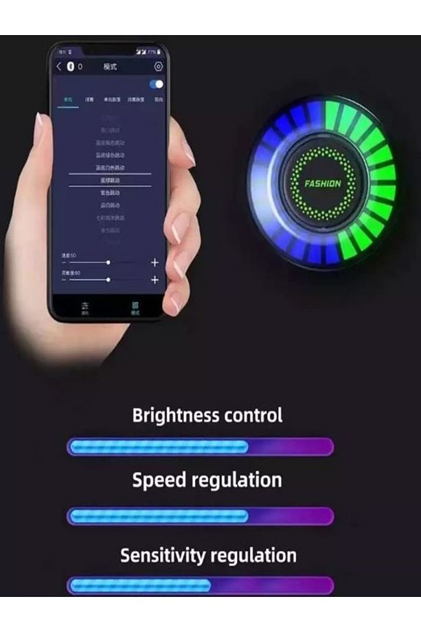 Bluetooth Özellikli Araç Kokulu Aroma Ekolayzer Ritim Işığı 24 Ledli 170 Renk Modlu 2 Adet Set - 7