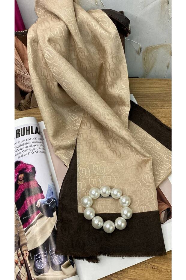 Hint Ipek Monogram Şal - 4