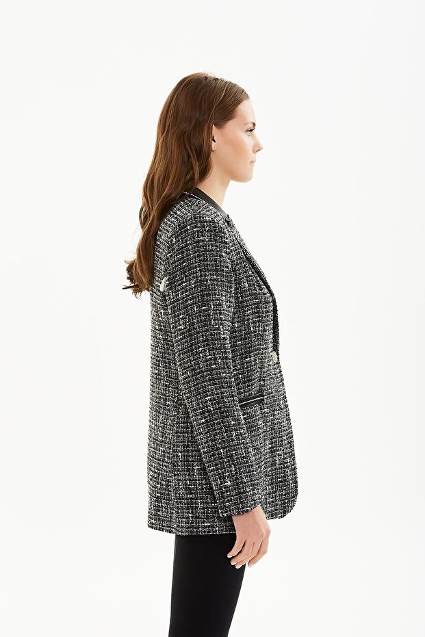 Taş Düğmeli Derili Ceket - 2