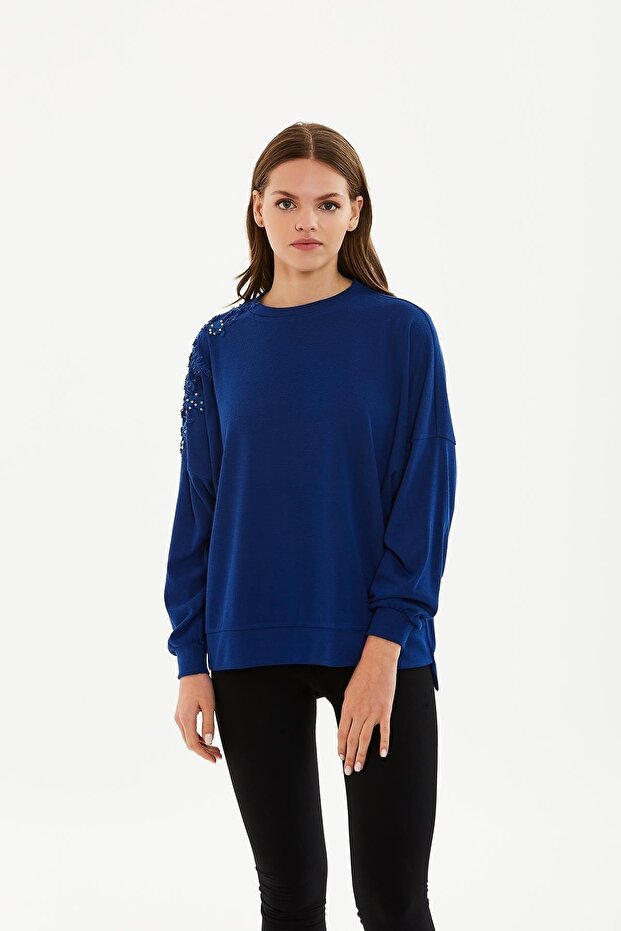 Omuzdan Işlemeli Bluz - 1