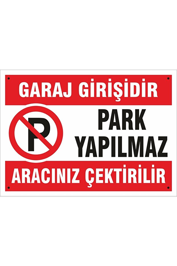 Warning And Direction Signs " Garage Entrance No Parking 25x35 Cm Metal