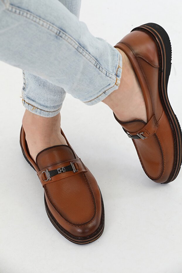 Men's Classic Genuine Leather College Orthopedic Buckle Shoes