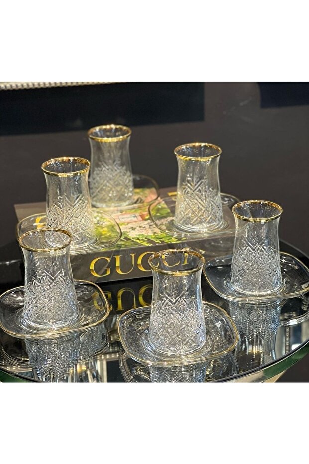 12 Piece Real Gilt Timeless Tea Set