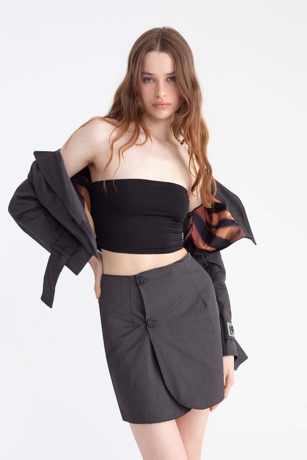 Black and Gray Skirt 11113