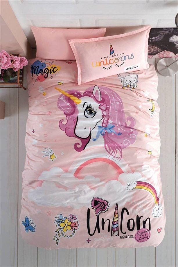 Ranforce %100 Pamuk Tek Kişilik Nevresim Takımı Pink Dreams V1 Pudra - 3