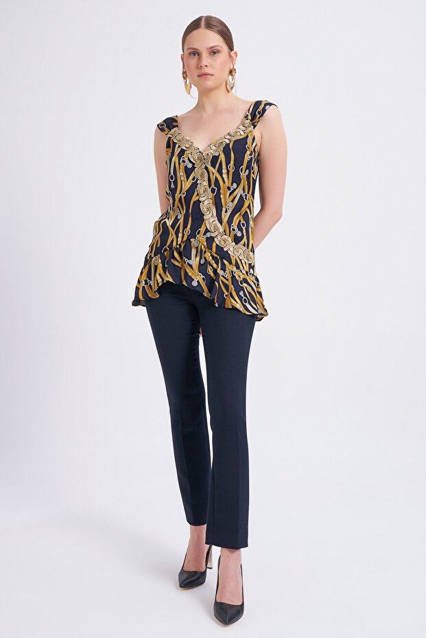 Normal Bel Bilek Üstü Pantolon - 2