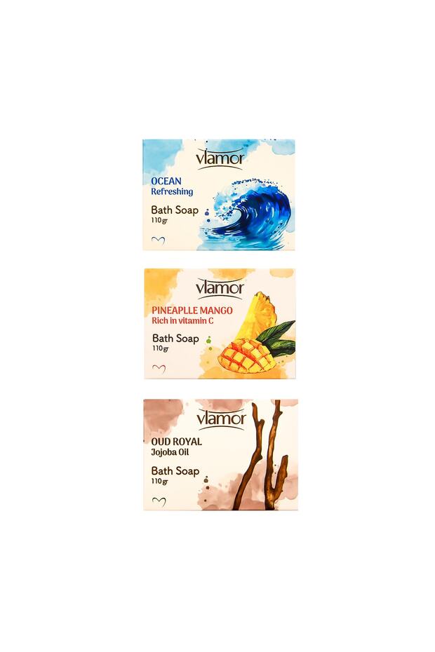 مجموعة صابون ثلاثية (المحيط، المانجو، العود) - 1