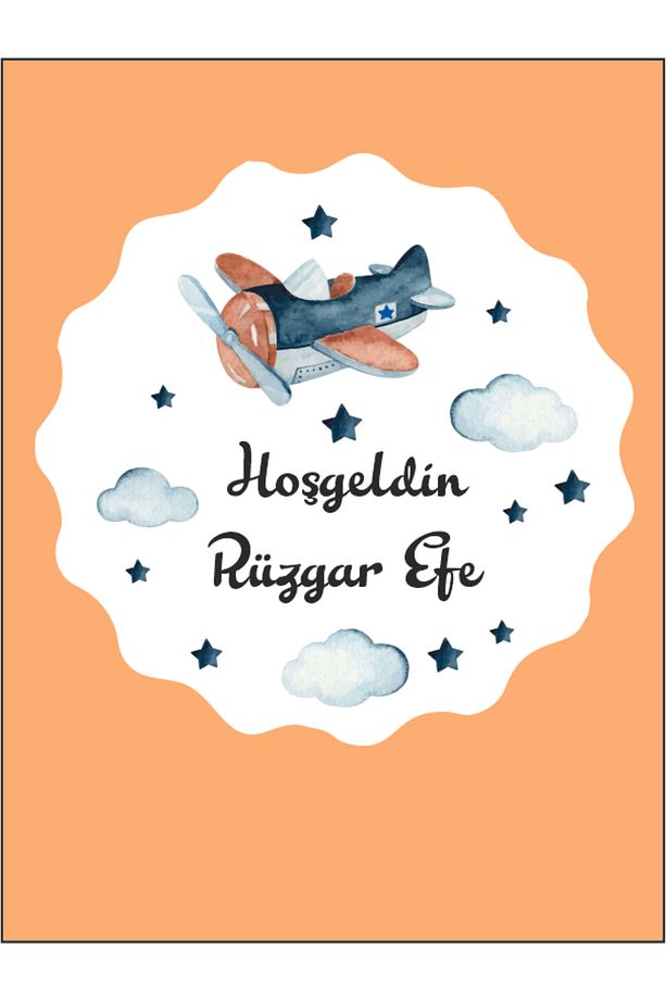 - Bebek Çocuk Özel Gün Kapı Süsü Uçaklı Konsept Atolye_melek_ - 2