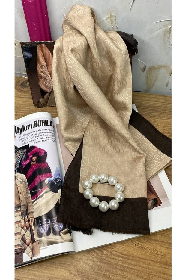 Hint Ipek Monogram Şal - 5