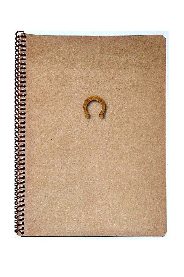 20x28 Cm 100 Sheets Unlined Ringed Notebook Kraft Cover 70 Gr Cream Color Paper