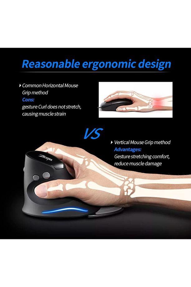 F-17 Oyuncu Dikey Ergonomik Mouse 2400dpı Pilli - 3
