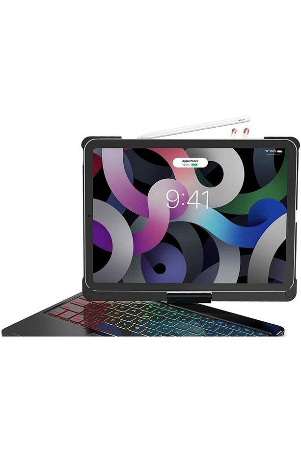 Ipad Air 4. Ve 5.nesil 10.9 2021/2022 Klavyeli Kılıf 360 Dönebilen Rgb Tuşlu Touchpad - 5