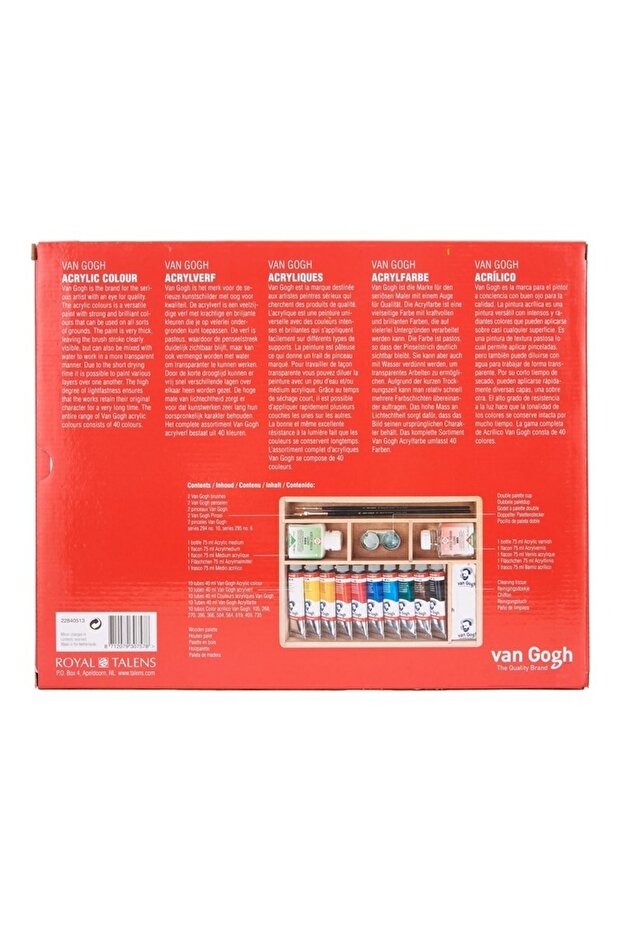 Acrylic Colour Basic Box Akrilik Boya Seti Ahşap Kutu - 3