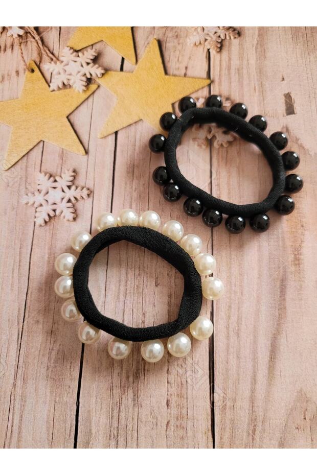 2 Pack Hair Clip Pearl Rubber Buckle