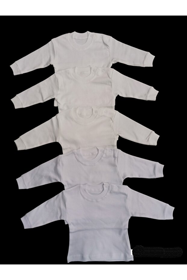 Long Sleeve Shoulder Snaps Crew Neck Baby Top (Pack of 5)