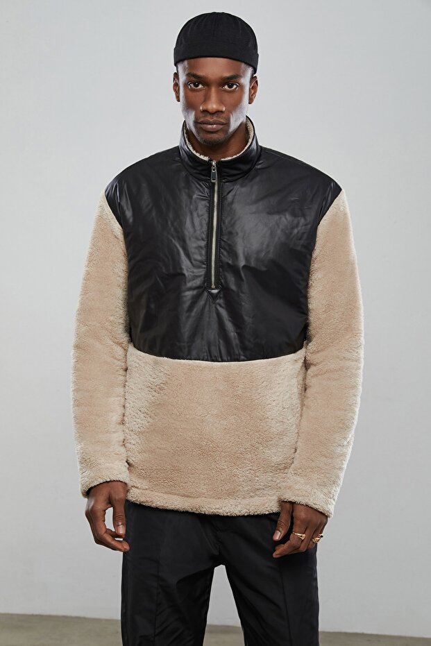 Bej Teddy Sweatshirt - 4