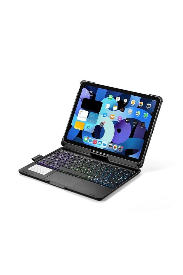 Ipad Air 4. Ve 5.nesil 10.9 2021/2022 Klavyeli Kılıf 360 Dönebilen Rgb Tuşlu Touchpad - 2