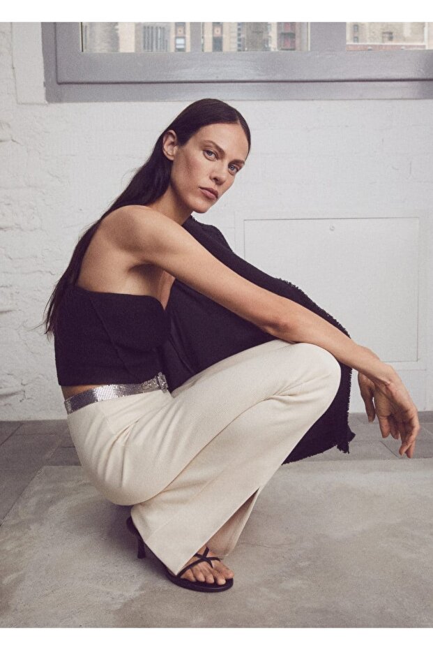 Paçaları Yırtmaçlı Pantolon - 8